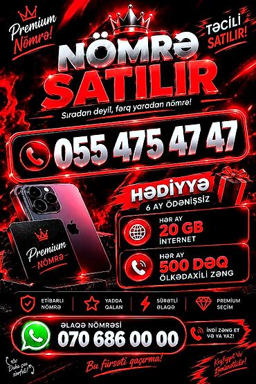 Premium mobil nömrə satılır – yadda qalan kombinasiya: 055 475 47 47