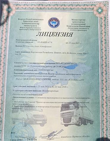 sprinter 516: Пункт назначения: Все направления, Количество мест: 20, Лицензия №: 242524 — 5