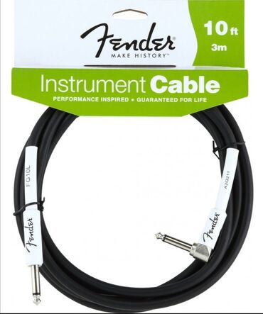 укулеле бишкек купить: FENDER 10` ANGLE INST CBL BLK фирменный аксессуар от знаменитого