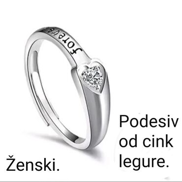zenske mokasine od prevrnute koze: Ženski prsten, Materijal: Cirkon