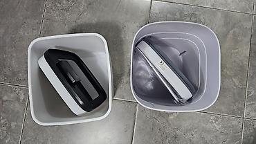 Ведра для мусора: С черной крышкой 1500с белый продан Сенсорное ведро высота 28см. Верх — 3