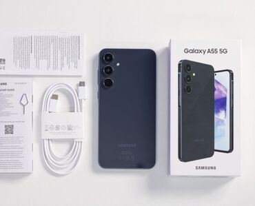 Samsung: Samsung Galaxy A55, Б/у, 256 ГБ, цвет - Черный, 2 SIM