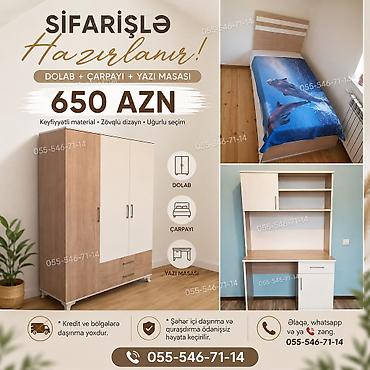 ali bebe mobilya: Oğlan və qız üçün, Yeni, Təknəfərlik çarpayı, Dolab, Yazı masası — 1