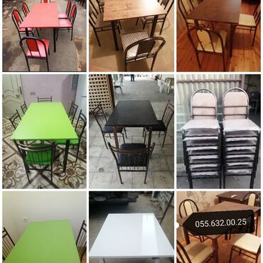 Masa və oturacaq dəstləri: 110 manatdan başlayir.Masa və oturacaqlar Fabridən satışı var — 15
