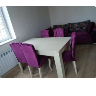 Masalar və oturacaqlar: Qonaq otağı üçün, Yeni, Açılmayan, Dördbucaq masa, 6 stul, Azərbaycan