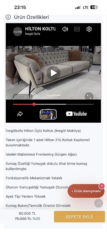 кресло реклайнер купить: Диван Hilton Kapitoneli Üçlü Koltuk от турецкого мебельного бренда — 9