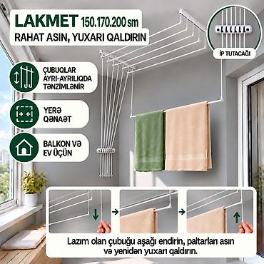сушилка для белья потолочная: **Lakmet — Tavan üçün paltar quruducusu, 6 qollu Lakmet paltarları — 3