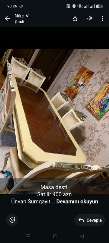 кухонный гарнитур бишкек бу: Masa desti 
Satilir 400 azn
Ünvan Sumqayıt 
Nika
2151