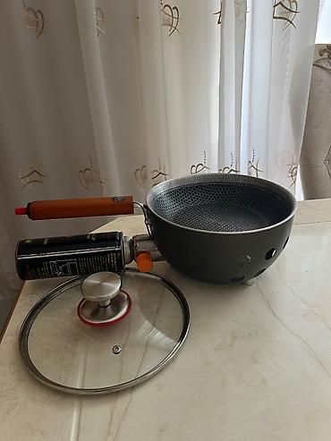 balıqcı: Özübişirən kamp tavası. Gördüyünüz bu məhsul, tam hündürlüyü 9,6 sm — 6