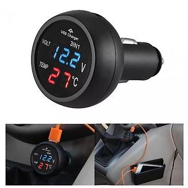 mini ventilator na vodu: VOLTMETAR 3U1 ZA AUTO KAMION VOLTMETAR TERMOMETAR PUNJAČ | Odlican i — 1