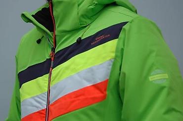 Zimske jakne: Muška zimska jakna – neon zelena sa prugama - Sportski kroj sa — 9