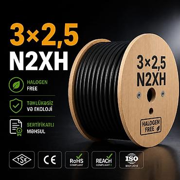 free: Kabel 3x2,5mm N2XH 🎙️Ölçü fərqinə görə qiymətdə endirim ediləcək — 1