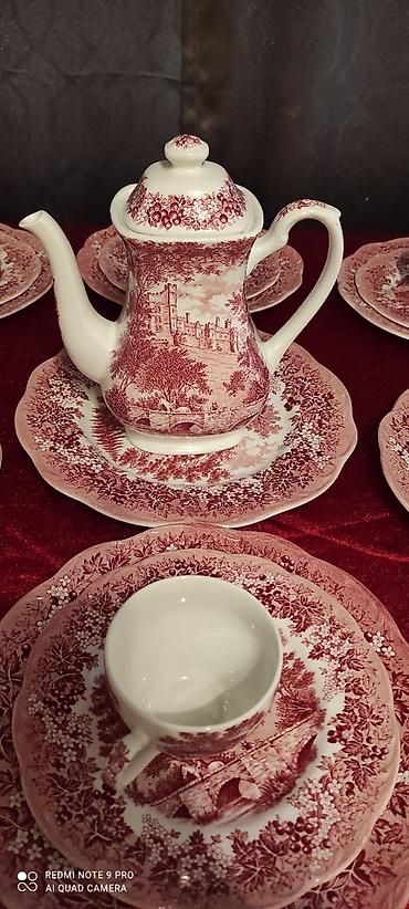 çay servis: Çay dəsti, rəng - Qırmızı, Keramika — 4