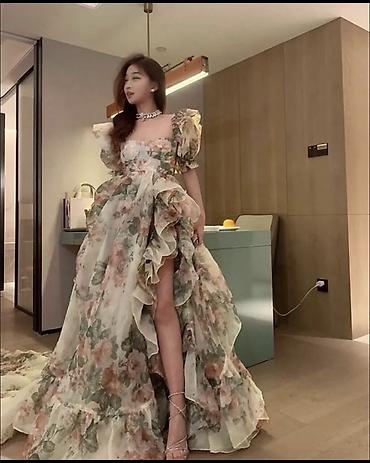 guzdək daşı: Romantik çiçək naxışlı ziyafət-gecə geyimi - Stil: Vintage ilhamlı — 5