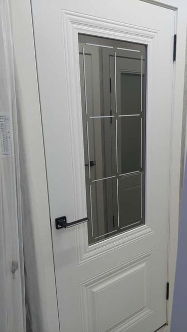 дверь внутренняя: Межкомнатная дверь со стеклом, МДФ, Окрашенная, цвет - Белый, x 80 см