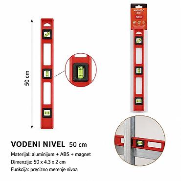 KMT plastični nivo 2382131 Praktičan vodeni (magnetni) nivel od 50 cm