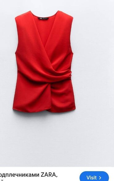 Bluze: Zara, XS (EU 34), Poliester, Jednobojni, bоја - Crvena — 6
