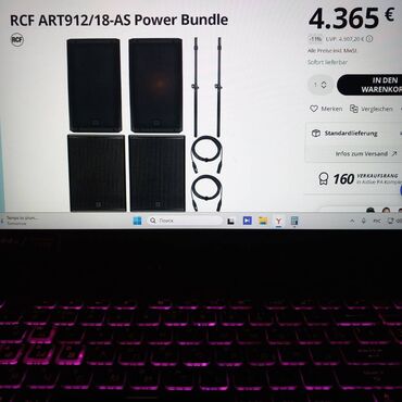 продам колонки бу: RCF 18 AS + RCF ART 912 A комплект новый на фото цена в германии все