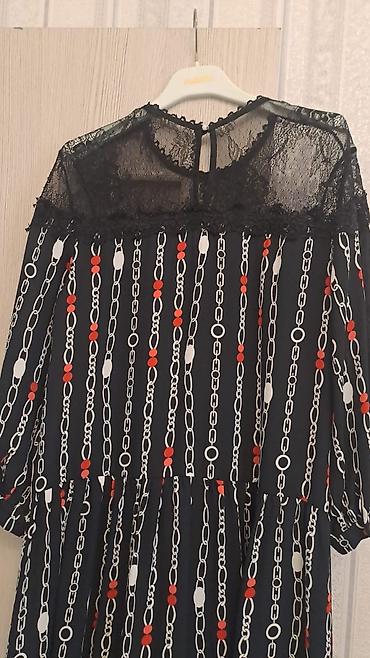 coco chanel perfume: Zəncir naxışlı, qara əsaslı qadın donu - Model: uzun, rahat kəsim — 2