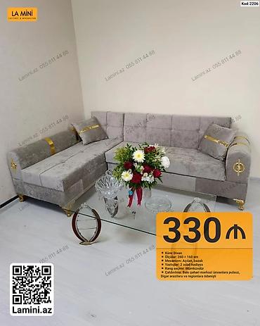 Диваны: Künc divan – Kod: 2206 - Ölçü: 260 x 160 sm - Mexanizm: açılan — 1