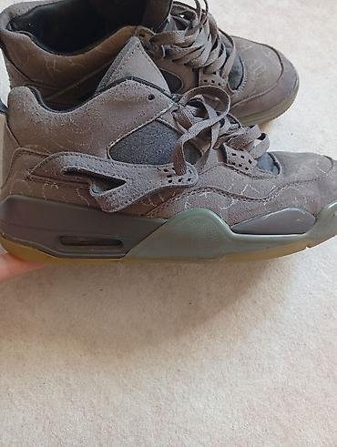 fly london obuca: Patike – košarkaški stil, tamno-smeđe Air Jordan,retro 4 - Visok model — 4