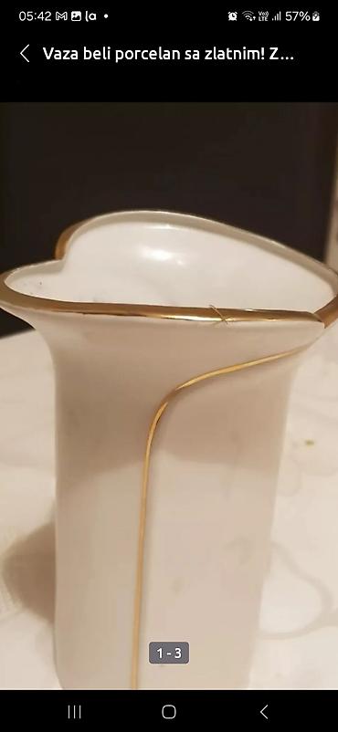 судбина београд – слике: Vaza bela sa pozlatom od porcelana, za sire bukete i ikebane! Prelepa! — 3