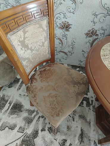 stul dest: Yemək otağı üçün klassik masa və 6 stul dəsti - Forma: oval masa - — 2