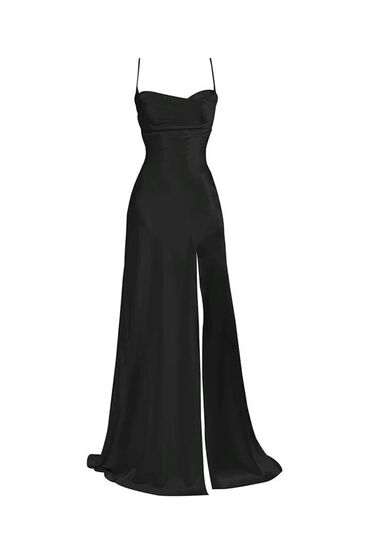 длинные черные платья с открытой спиной: Вечернее платье, Длинная модель, Атлас, Без рукавов, Открытая спина, XS (EU 34), S (EU 36), M (EU 38)