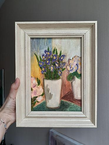 Декор и интерьер: Natürmort yagli boya, kətan. 20x15 sm. Çərçivədə. Dekor üçün əla — 1