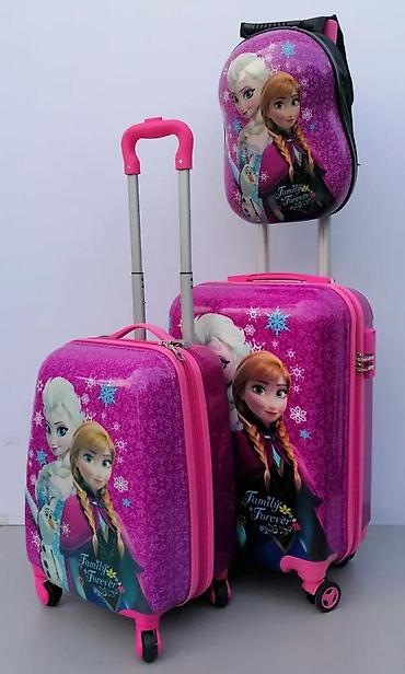 Rančevi, torbe i koferi: Dečiji set kofera i ranca – tema “Frozen” - Set od 3 dela: veliki — 1