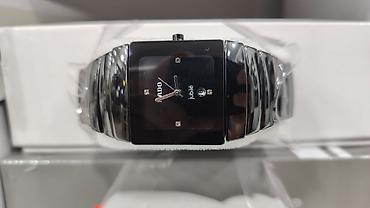 RADO Jubile kişi qol saatı – keramik üslubda qara, düzbucaqlı korpus