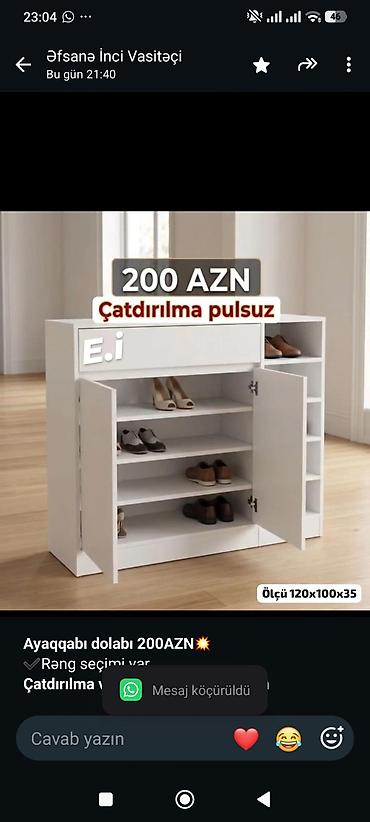 ayakqabı dolabı: *Ayaqqabı dolabı 200AZN💥* ✔️Rəng seçimi var *Çatdırılma və — 1