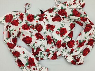 spódnice biała w kwiaty: Top H&M, L, stan - Dobry