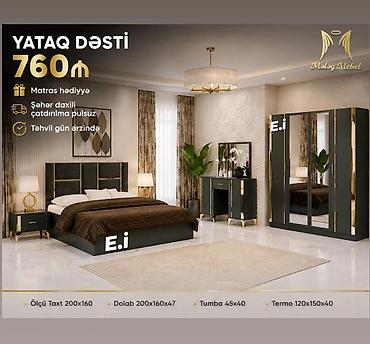 Yataq Dəsti – 760 ₼ Komplekt: - Taxt: 200x160 - Dolab: 200x160x47 lalafo.az -da Yataq Dəsti – 760 ₼ Komplekt: - Taxt: 200x160 - Dolab: 200x160x47