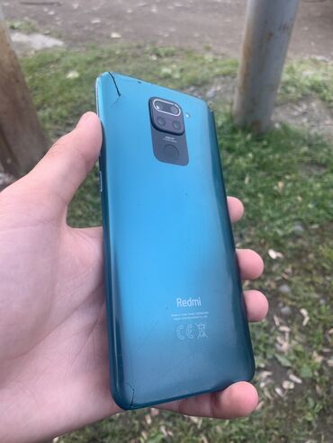 android telefonlar: Xiaomi Redmi Note 9, 128 GB, rəng - Göy, 
 Qırıq, Sensor, Barmaq izi