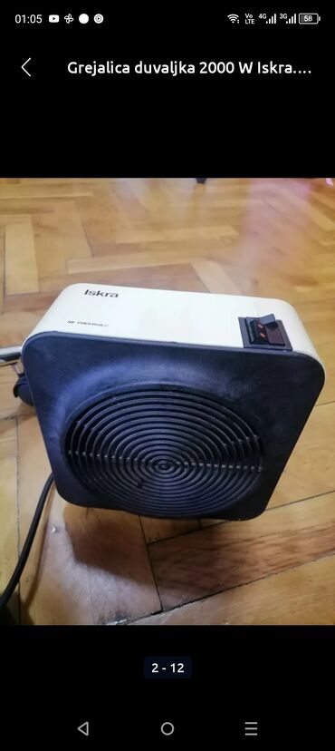 Kaloriferi: Grejalica ISKRA duvaljka. 2000 w dobra ispravna. 
 Mirjevo — 2
