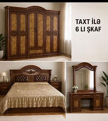 gips blok: Klassik üslubda tam dəst taxta yataq otağı mebeli Tərkibi: - Geniş — 6