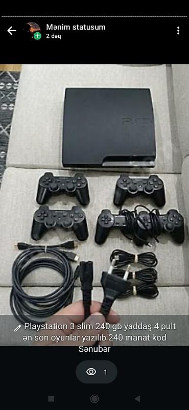 iphone 13 red: PlayStation 3 Slim oyun konsolu - Daxili yaddaş: 240 GB - 4 ədəd pult — 1