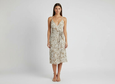 złote sandały na obcasie deichmann: Amisu, Women`s dress, size L