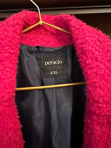 tek pencek: Palto, Defacto, 2XL, rəng - Çəhrayı — 3