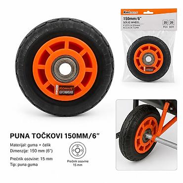 Kompletni točkovi: KMT Narandžasti PU točak 150 mm (6”) – SKU 9367913 - Tip: puna guma — 1