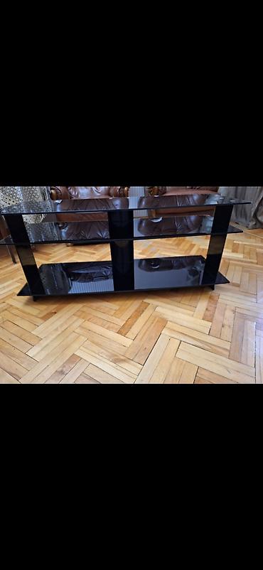 ТВ-стенды: Qara şüşə TV/Media stendi - 3 mərtəbəli, geniş saxlama sahəsi: üst — 2