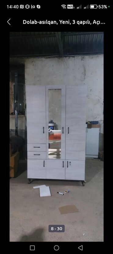 Dolablar: Yeni, 3 qapılı Düz dolab, Dolab-asılqan — 12