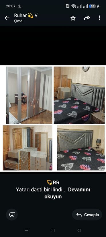 işlenmiş metbex mebelleri: 💫RR Yataq dəsti bir ilindi Qiymət 1200 manat Yeni kimidi unvan 28
