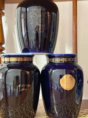 Антикварные вазы: Кобальтовые вазы ЛФЗ