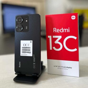 телефон смартфон: Xiaomi, Redmi 13C, Новый, 256 ГБ, цвет - Черный, 2 SIM
