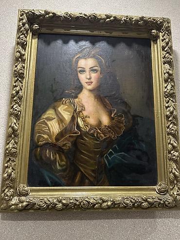it sekileri: Yağlı boya portret tablosu - Mövzu: klassik üslubda gənc qadının — 1