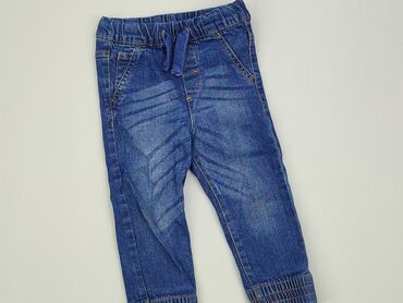 jeansowe legginsy z wysokim stanem: Джинсові штани, 12-18 міс., стан - Хороший