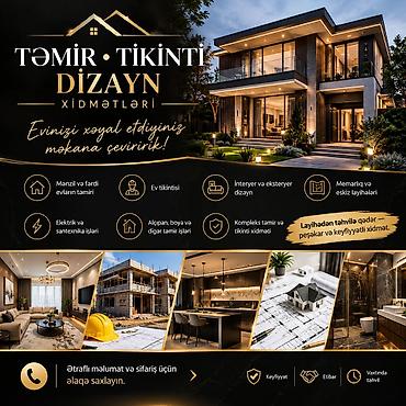 Təmir • Tikinti • Dizayn xidmətləri Evinizi xəyal etdiyiniz məkana lalafo.az -da Təmir • Tikinti • Dizayn xidmətləri Evinizi xəyal etdiyiniz məkana