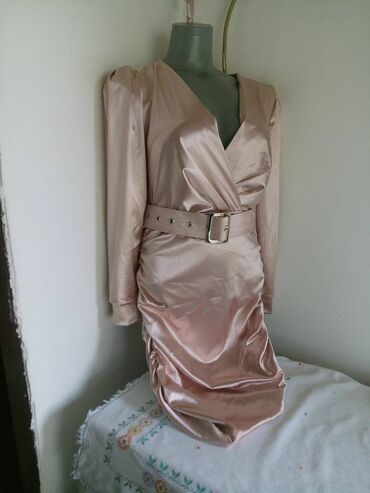 haljine od poliestera: M (EU 38), bоја - Roze, Večernji, maturski, Dugih rukava